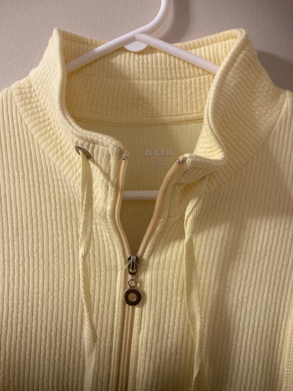 Alia Yellow Ribbed Zip-Up Jacket - Picture 2 of 3